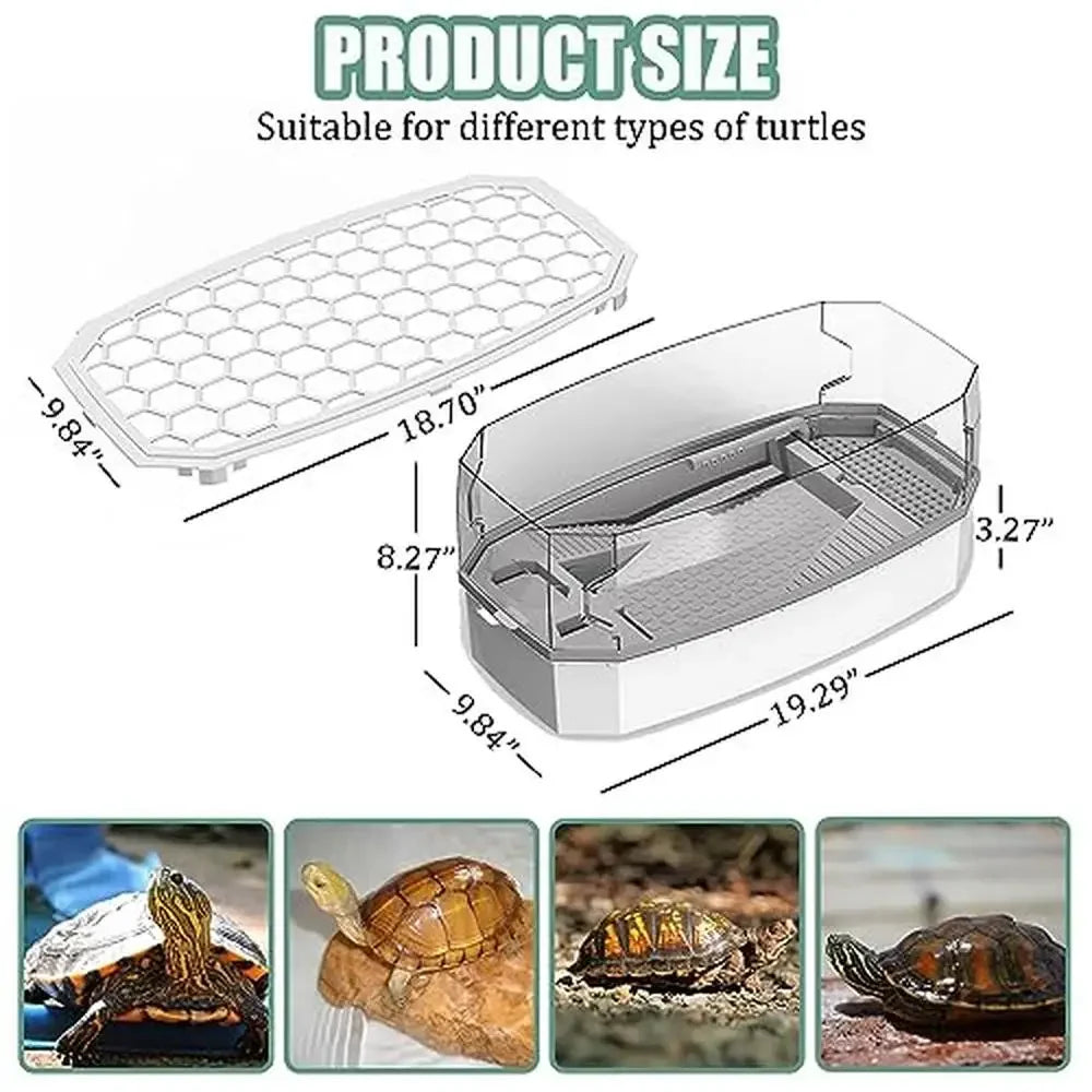 Acrylic Turtle Tank with 5 Inch Fence Hollow Lid 360 Degree Design