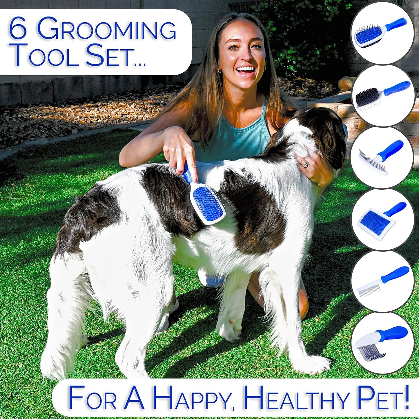 Premium Dog Brush Set for Grooming - Ball Pin and Slicker