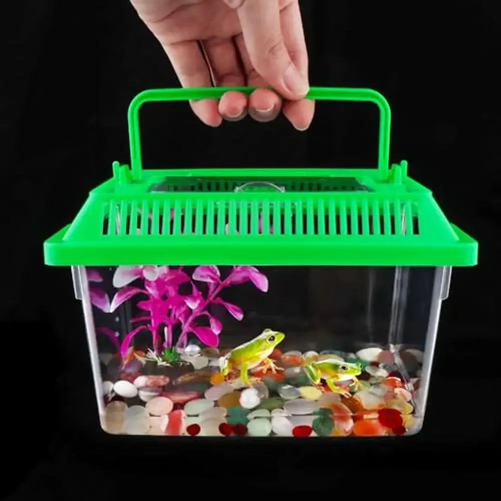 10pc Plastic Reptile Carrier Box with Lid 7L x 4.3W x 4.3H