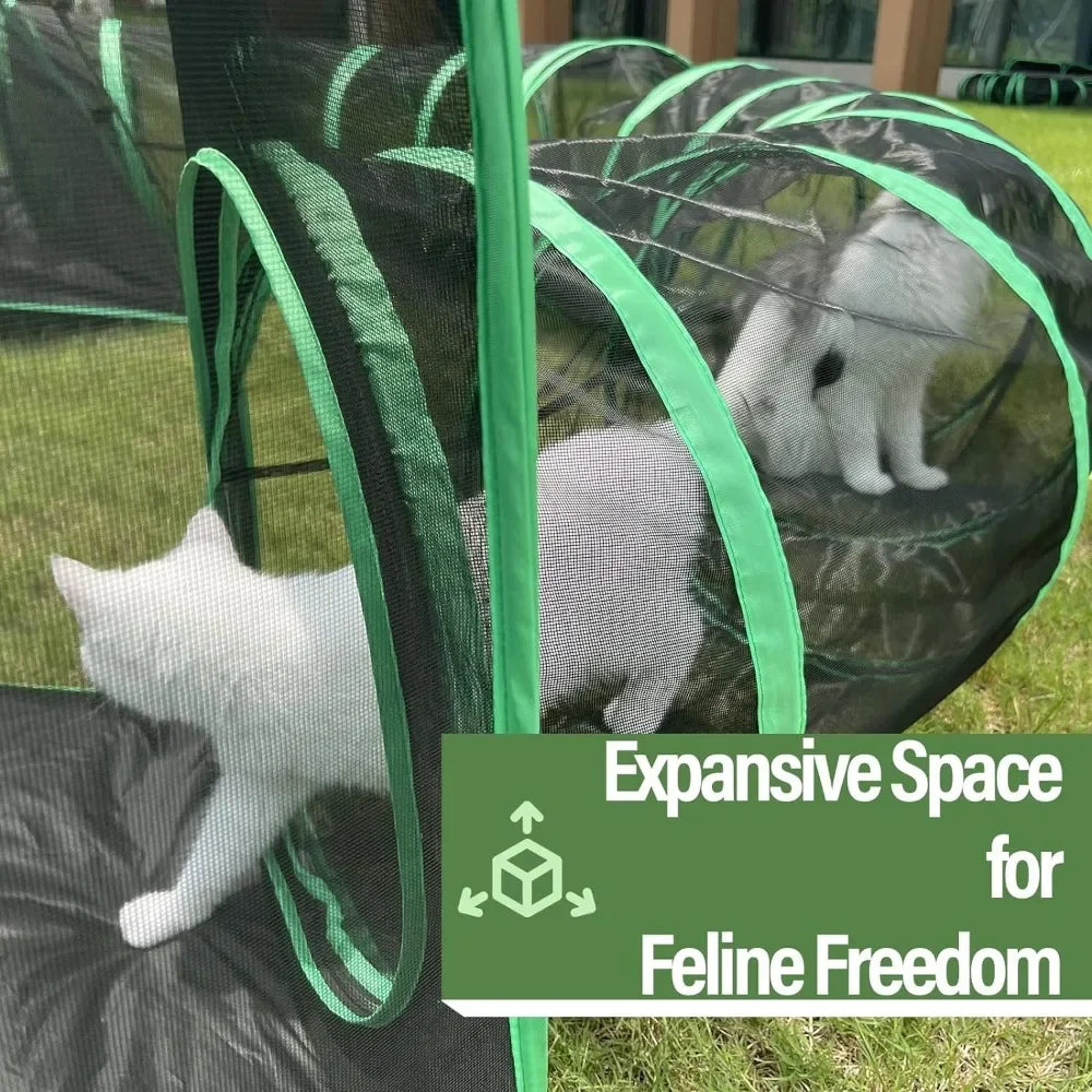 6-in-1 Outdoor Cat Play Tents and Tunnels Portable Enclosures
