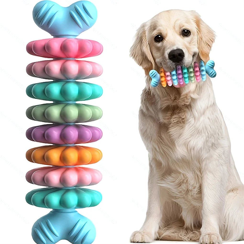 2PCS/SET Pet Toy Dog Chew Bone with Multi-color Design