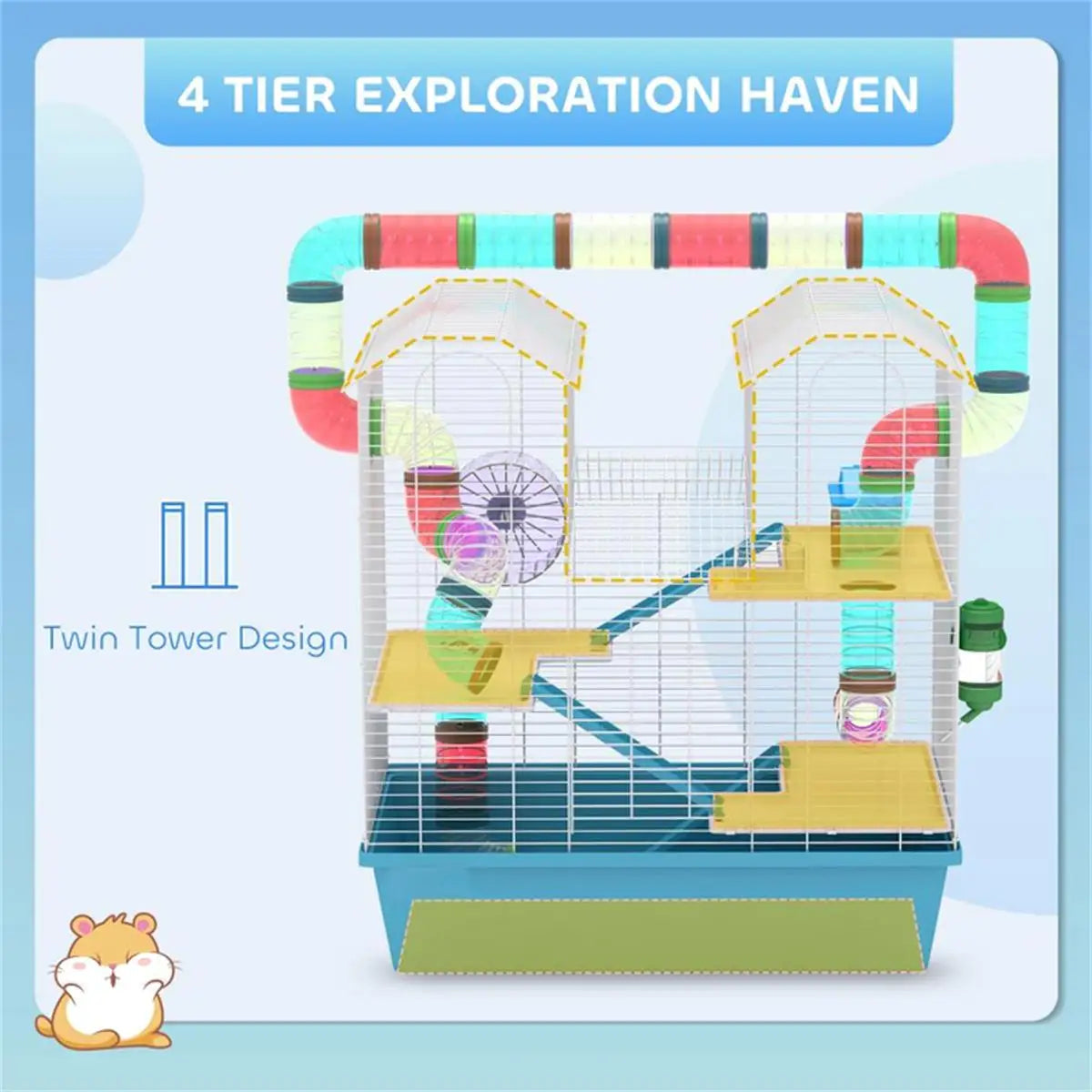 Escapade Hamster Cage - Spacious Pet Habitat for Small Animals