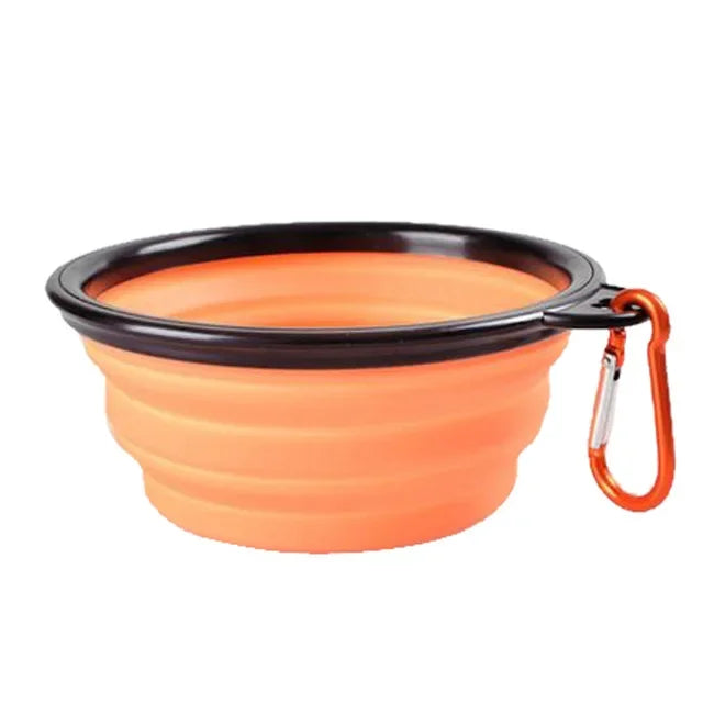 Collapsible Pet Silicone Dog Food Water Bowl Outdoor Travel