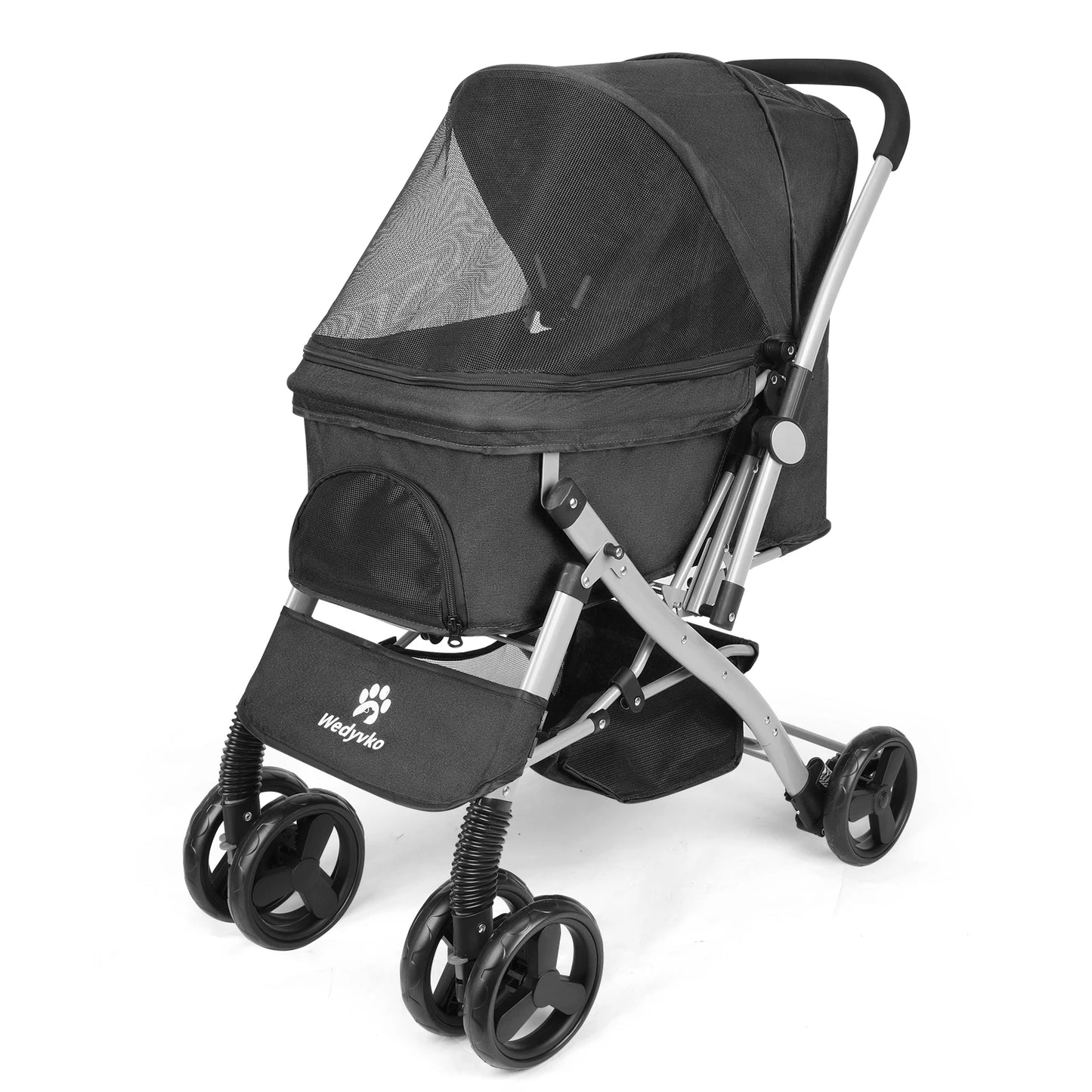 Foldable Cat Dog Stroller Detachable Easy Assembly Carrier