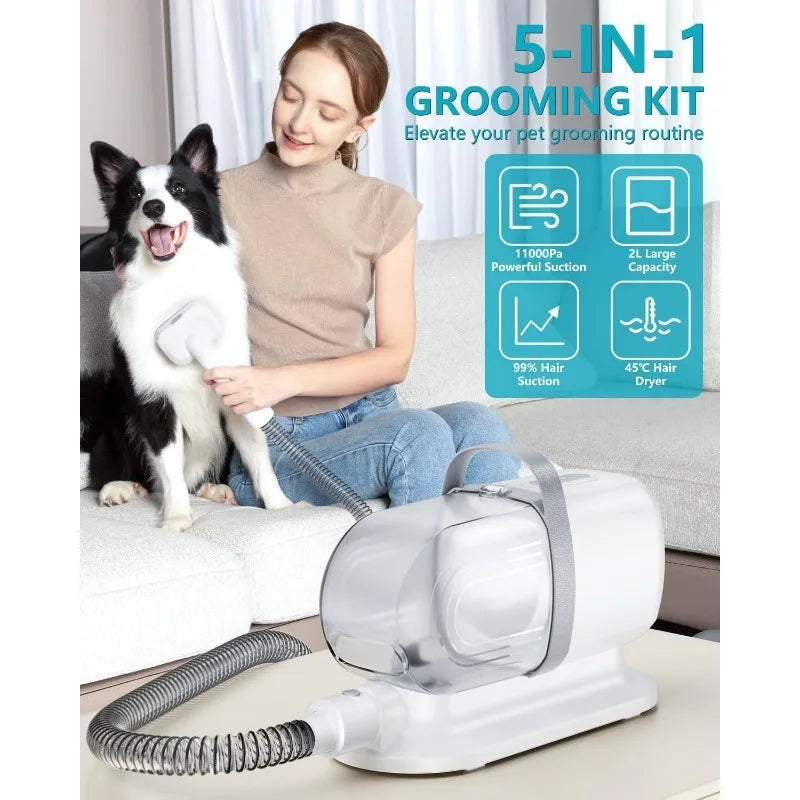 Dog Grooming Vacuum B2 5-in-1 Pet Grooming Kit 11000Pa Suction