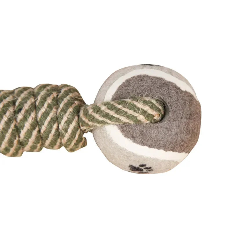 Pets Chew Toy Cotton Rope Tennis Dumbbell Rubbertoy Ball