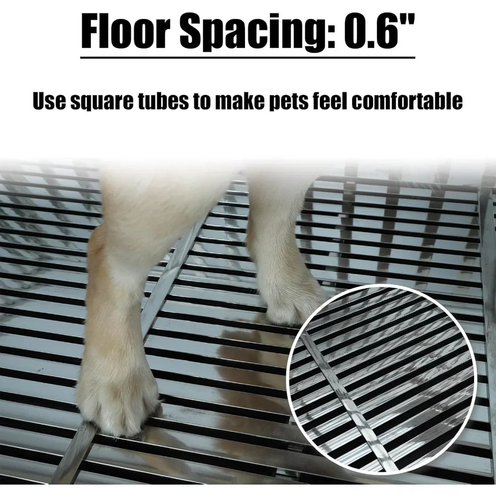 47 Inch Stainless Steel Dog Cage for Large Medium Small Dogs