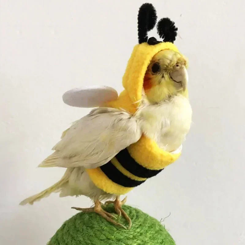 Funny Bee Shaped Birds Clothes Flying Suit for Parrots