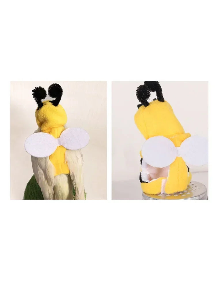 Funny Bee Shaped Birds Clothes Flying Suit for Parrots