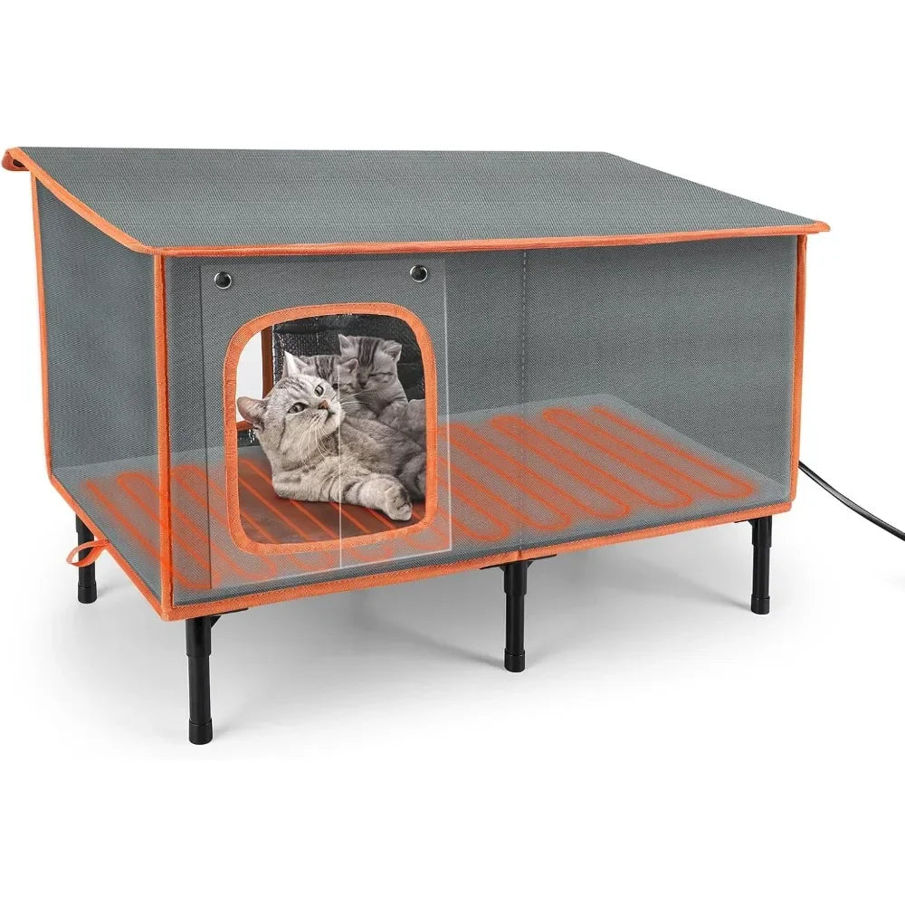 Heated Cat House for Outside in Winter Weatherproof Outdoor