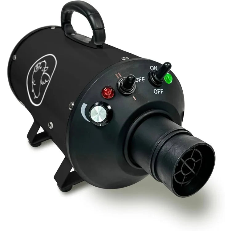 High Velocity Dog Pet Grooming Dryer w Heater Flying One Black