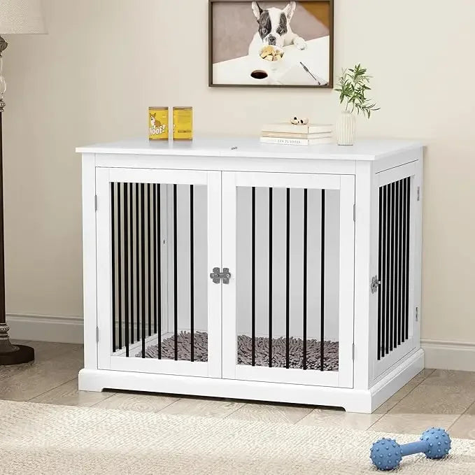 Furniture Style Dog Crate with Cushion for Small Dogs