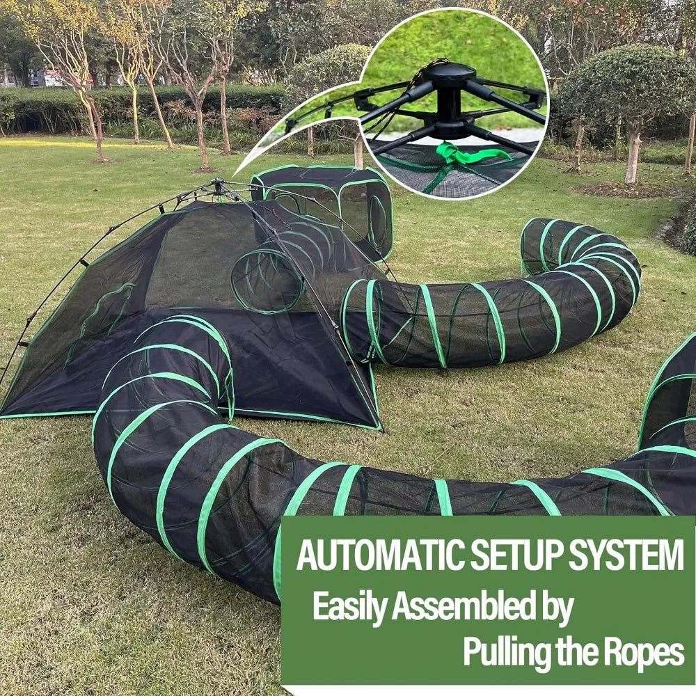 6-in-1 Outdoor Cat Play Tents and Tunnels Portable Enclosures