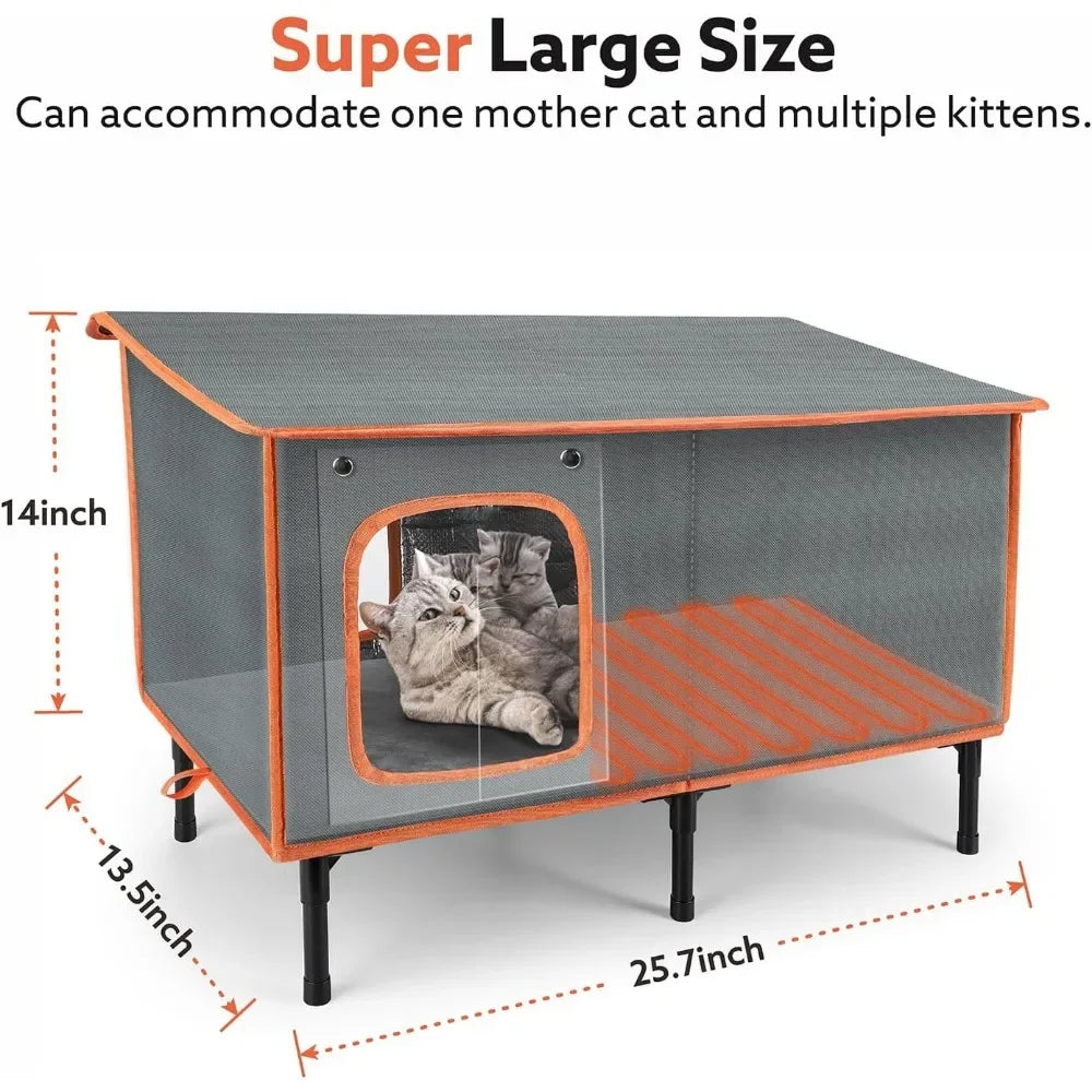 Heated Cat House for Outside in Winter Weatherproof Outdoor