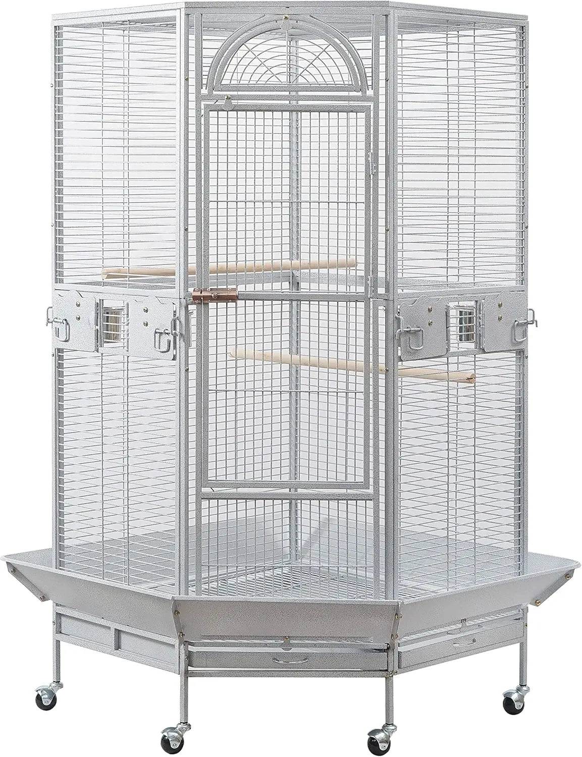 Corner Bird Cage for Cockatiel Parakeet Black and White