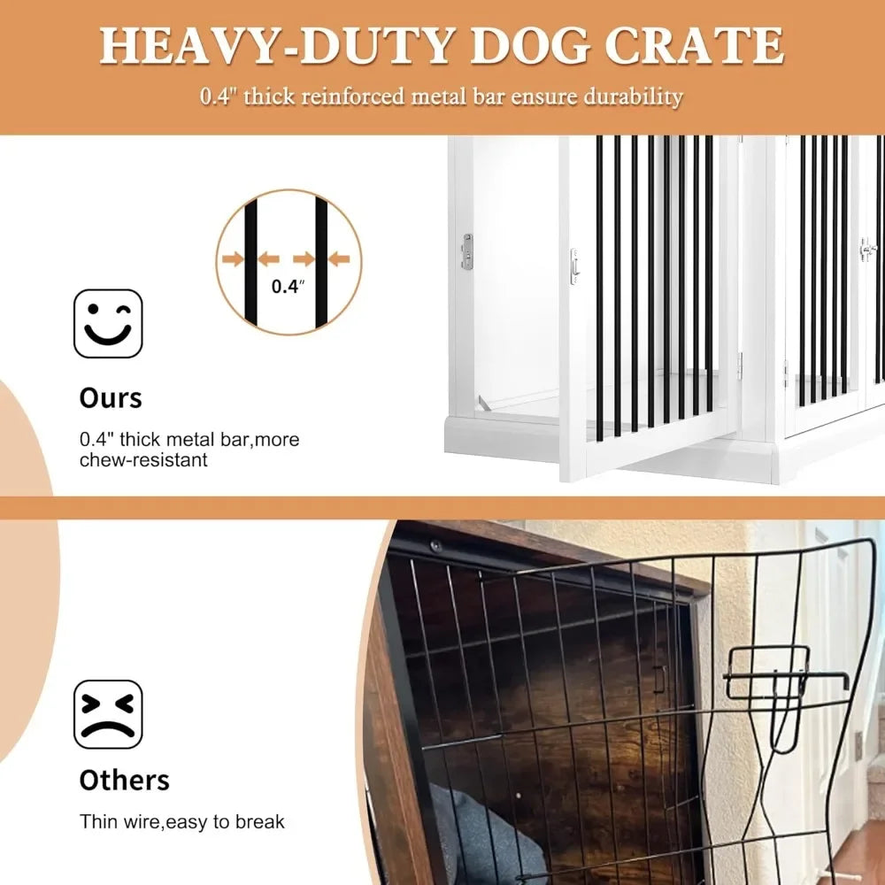 Furniture Style Dog Crate with Cushion for Small Dogs