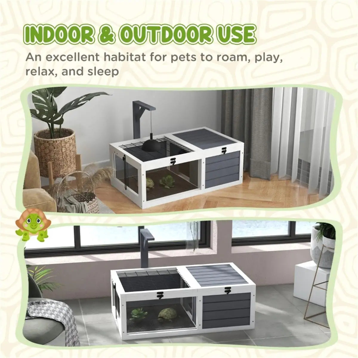 Deluxe Pet House for Tortoises & Small Animals Habitat