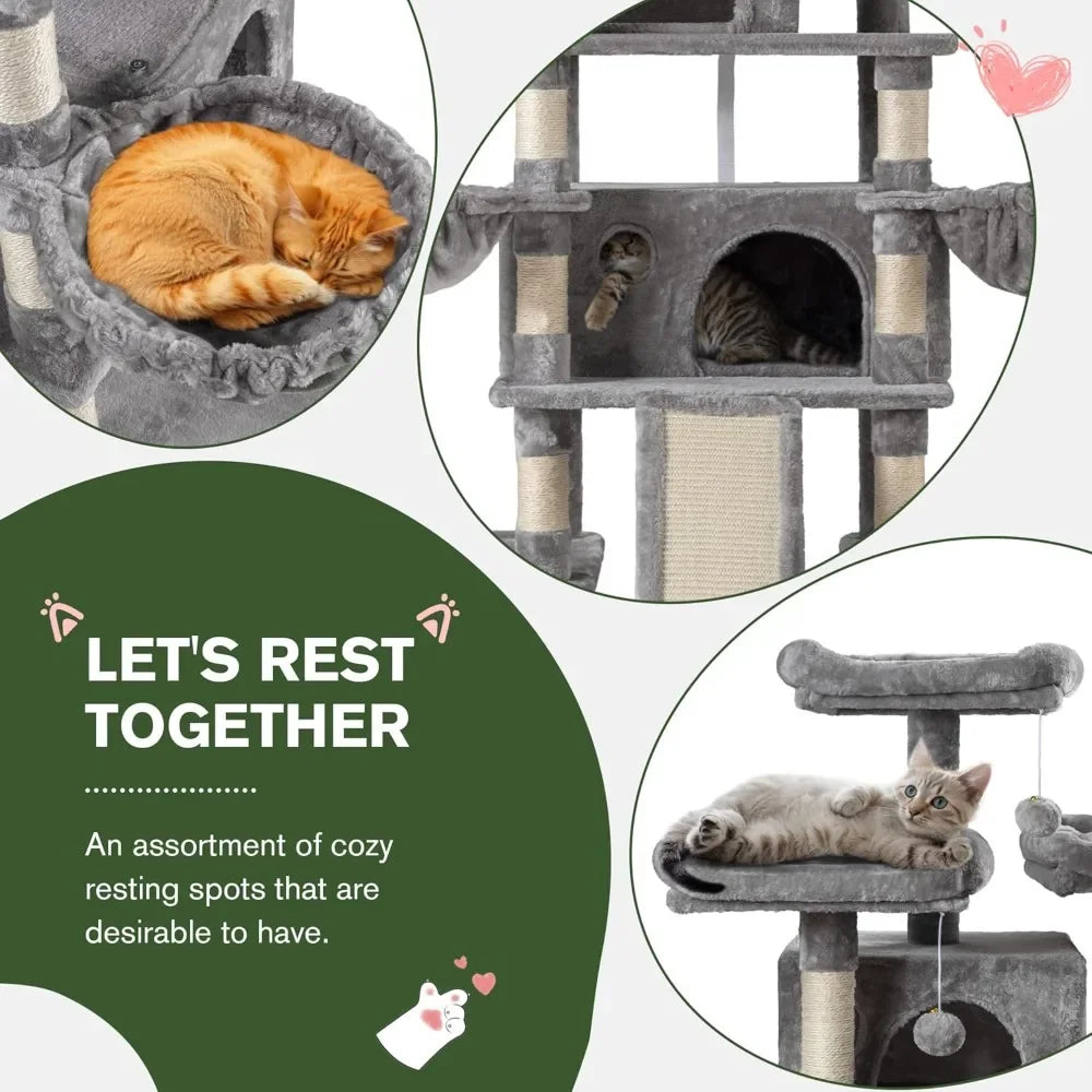 68 Inches Multi-Level Cat Tree for Large Cats Tower