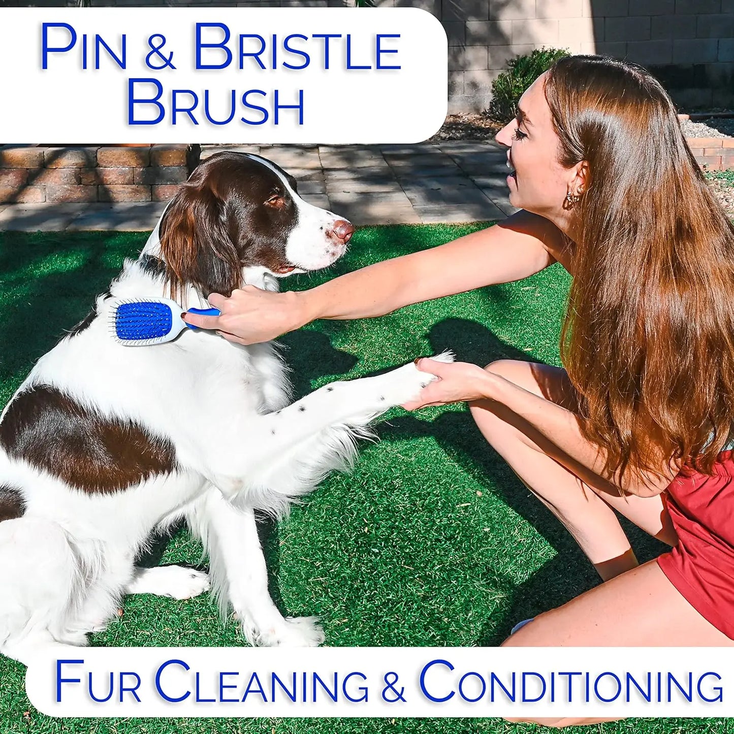 Premium Dog Brush Set for Grooming - Ball Pin and Slicker