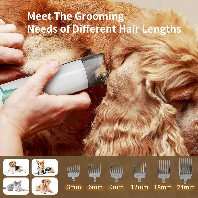 Vacuum with Pet Clipper Nail Grinder and 6 Grooming Tools