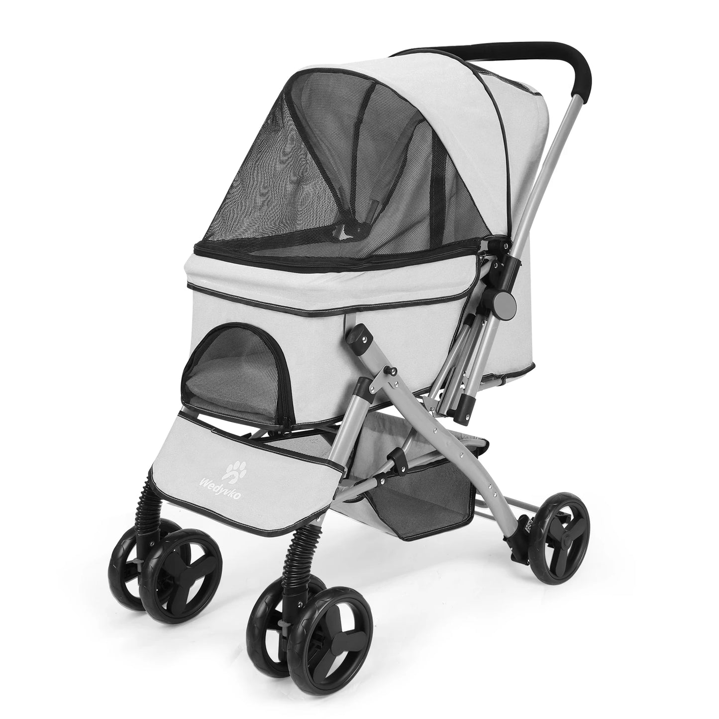 Foldable Cat Dog Stroller Detachable Easy Assembly Carrier