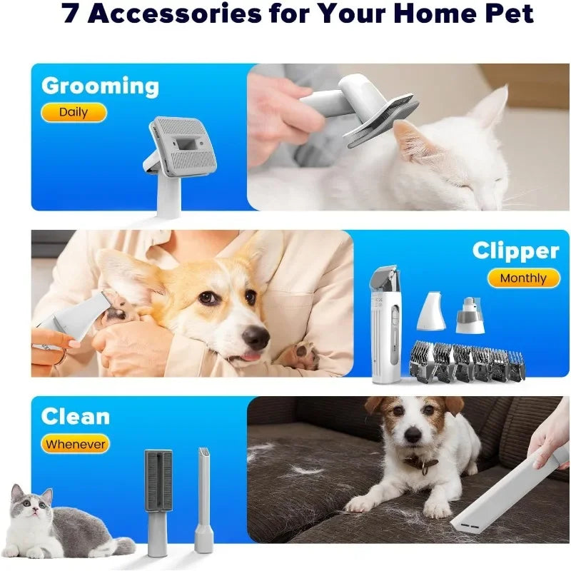 Home Dog Grooming Kit and Dog Hair Vacuum Removes 99% Hair