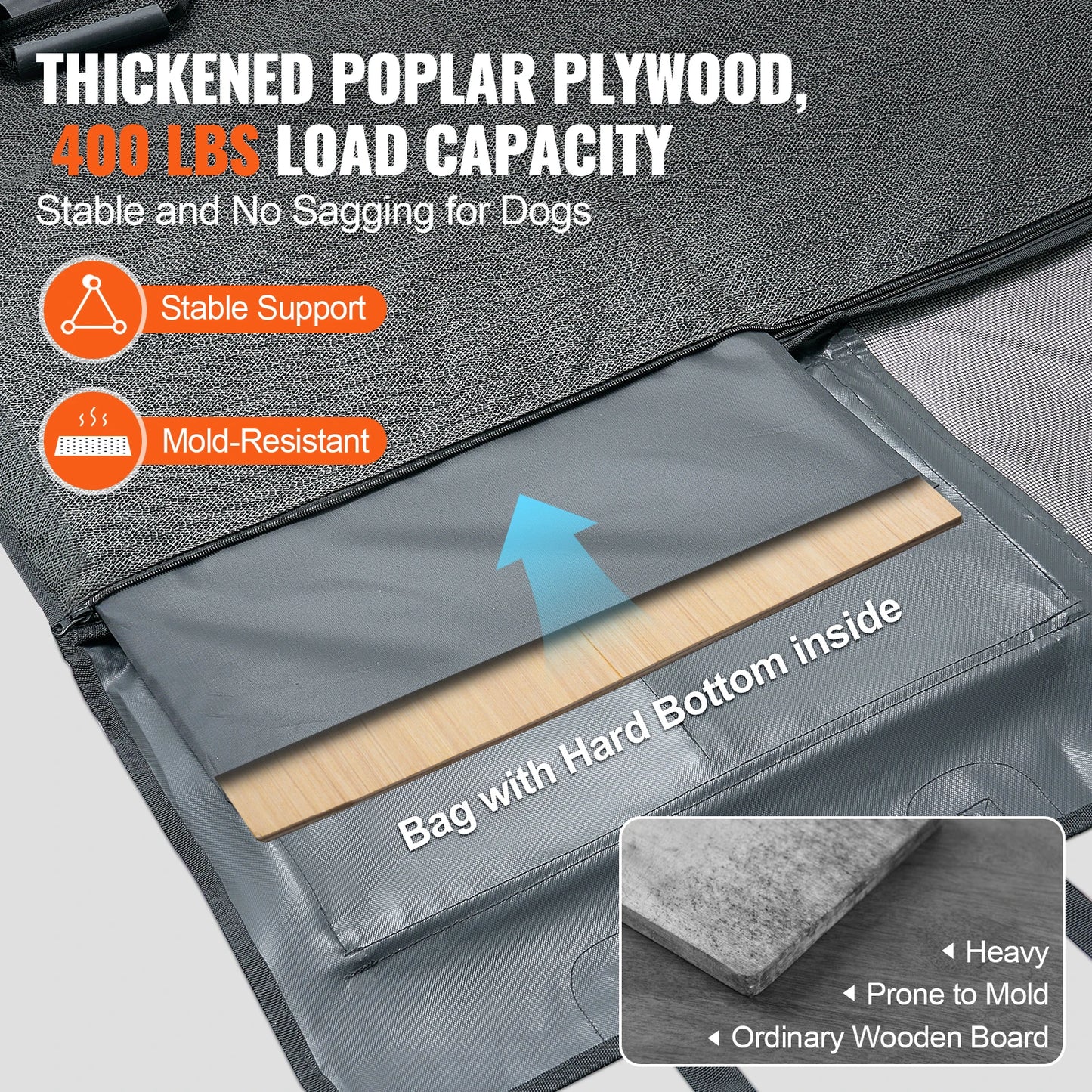 VEVOR Back Seat Extender for Dogs Waterproof Car Cover