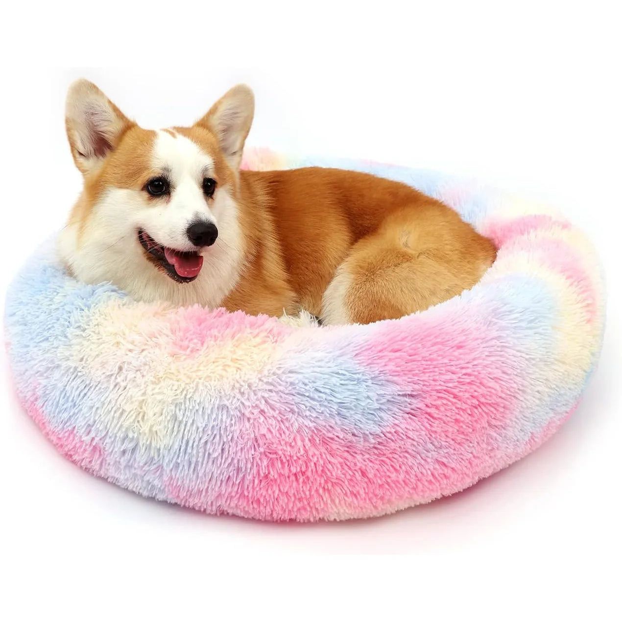 50-100cm Calming Donut Bed For Dog and Cat Super Soft Plush