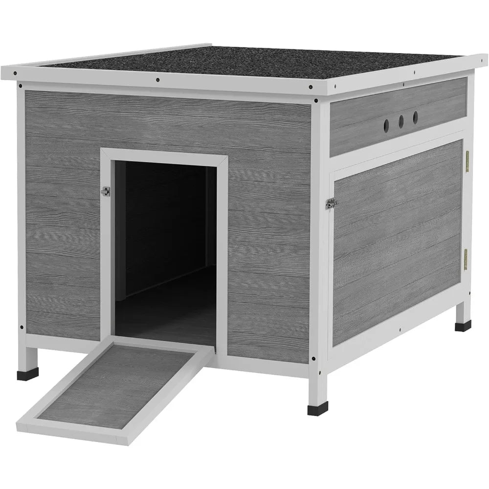 Duck Coop, Wooden Rabbit Hutch with Openable Roof