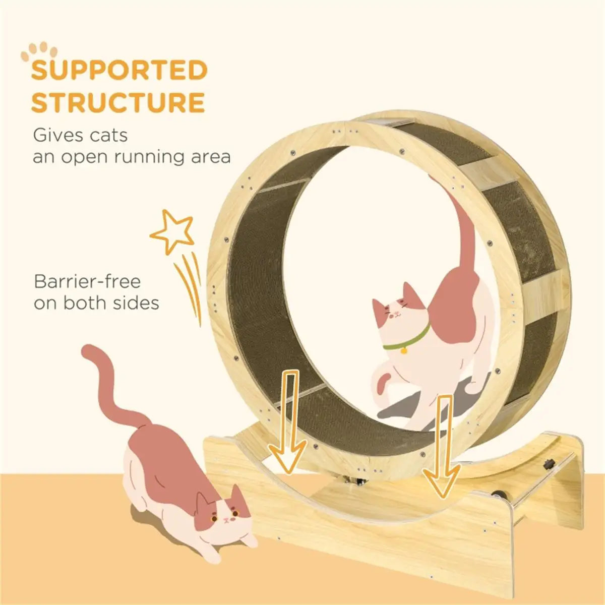 Cat Running Wheel & Scratching Board - Fun Exercise Toy for Cats