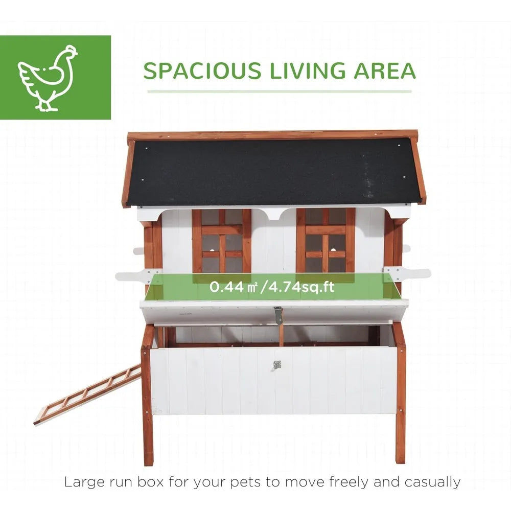 47 Inch Chicken Coop Wooden House Rabbit Hutch Portable Hen Pen