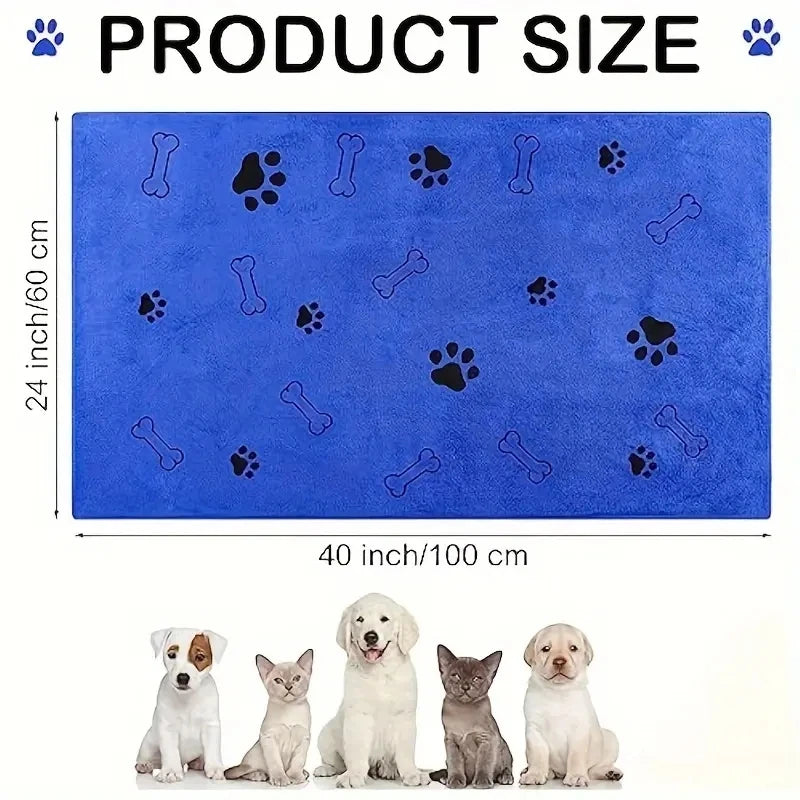 2pcs Soft Microfiber Dog Towels Quick Dry Absorbent Pet Bath