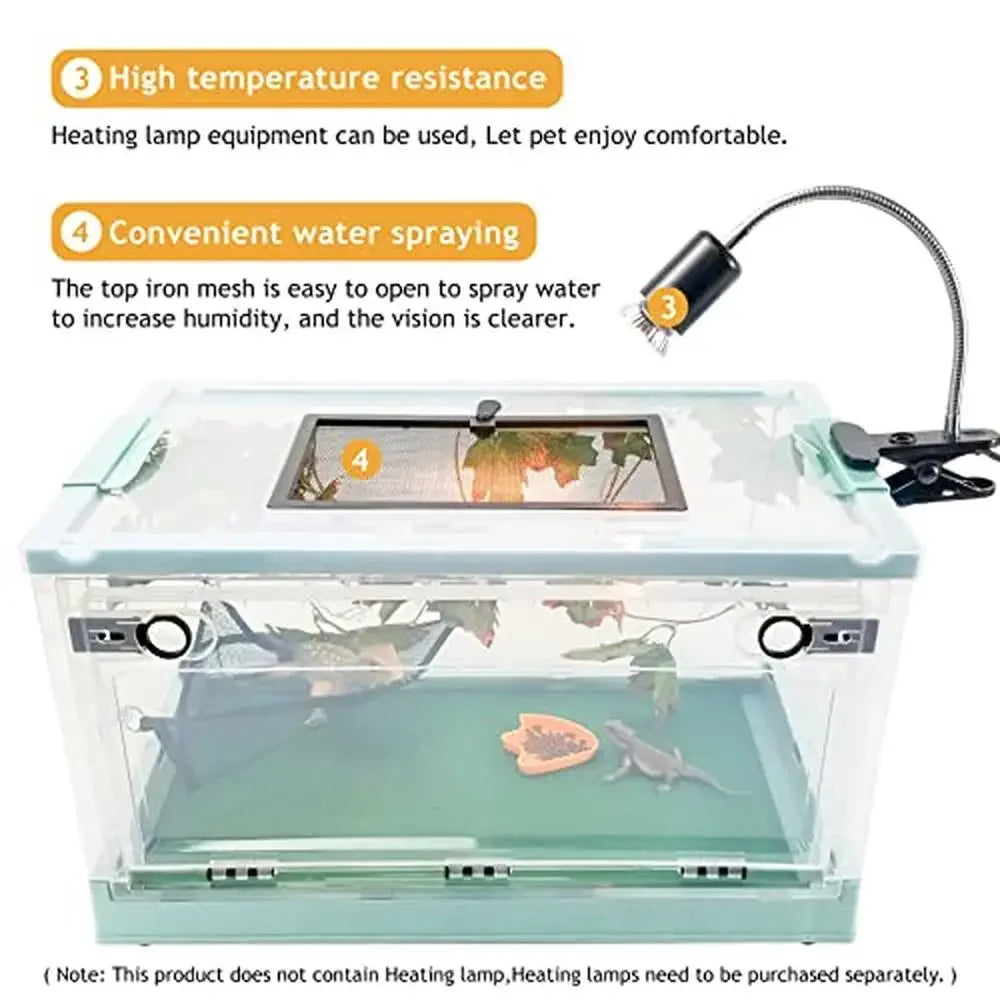 Foldable Terrarium Kit Reptiles with Wheels Easy to Move