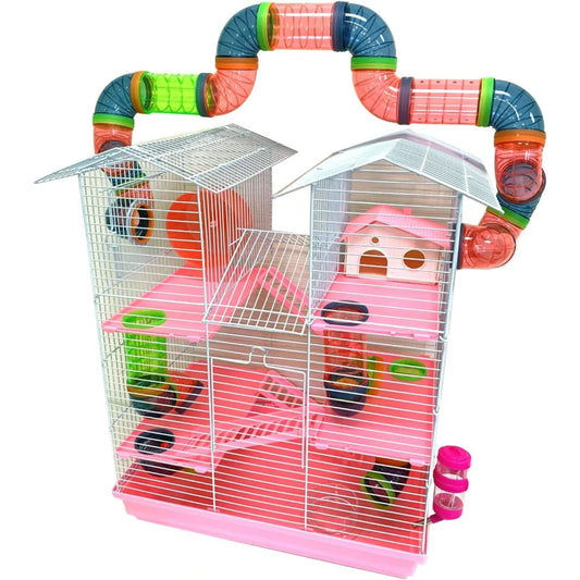 Twin Tower Habitat Hamster Home Expandable Animal Cage