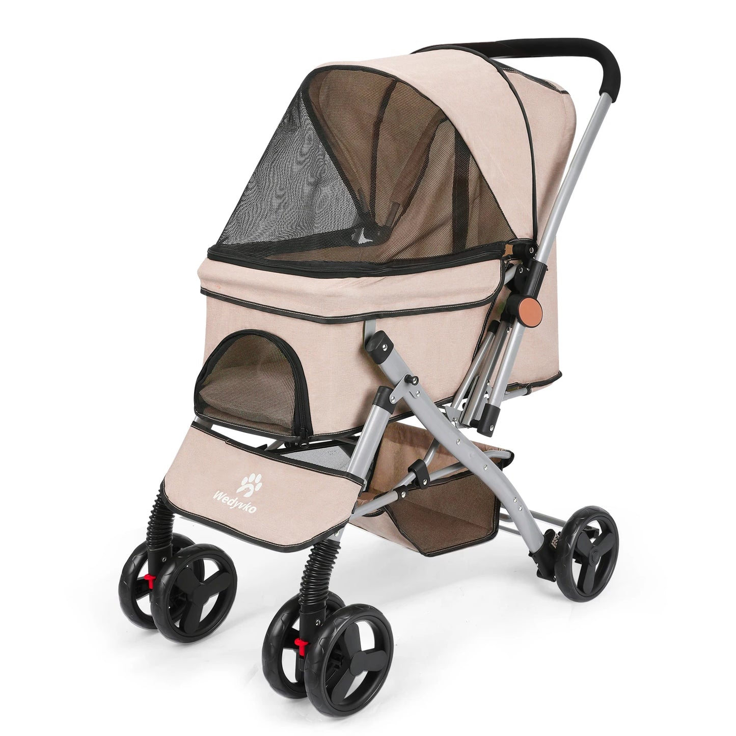 Foldable Cat Dog Stroller Detachable Easy Assembly Carrier