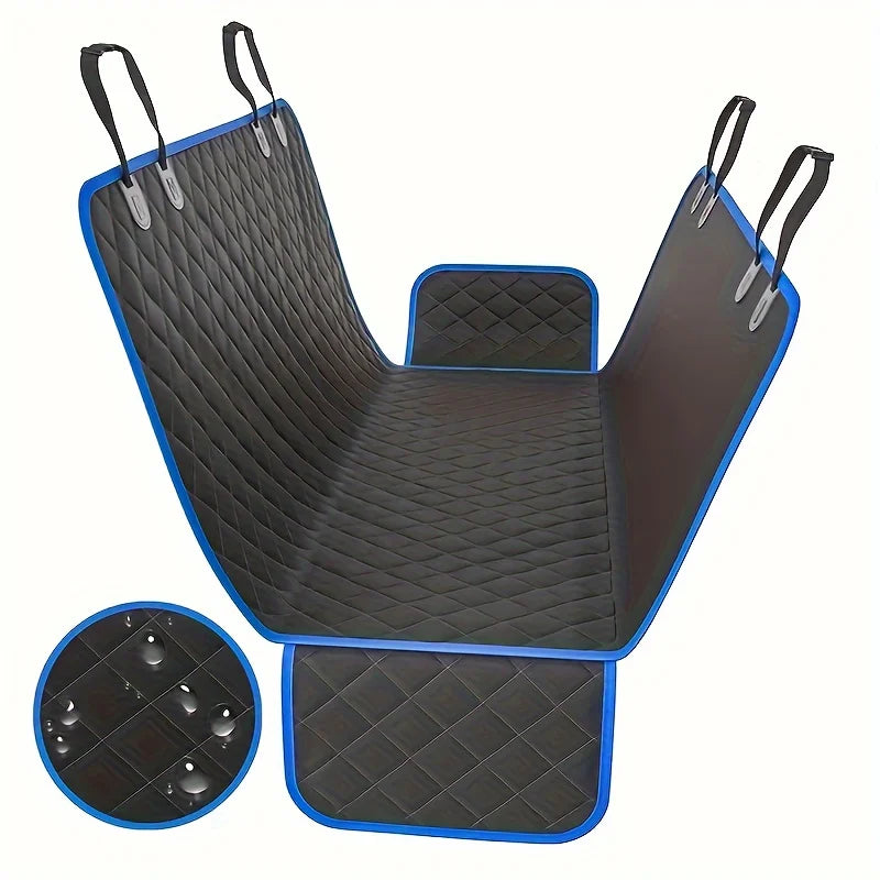 A Black Pet Car Mat With Gray Edging 100% Waterproof