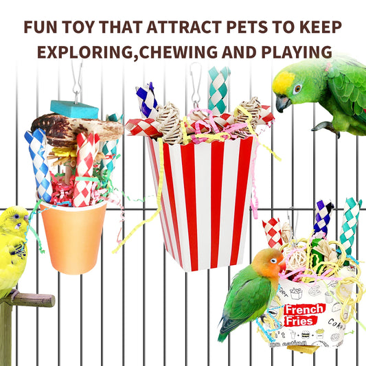 Bird Toys, 3PCS Bird Shredding Toys for Parrot Cage