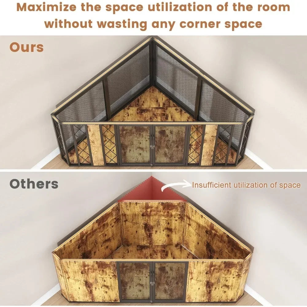 Corner Furniture Dog Crate 66 Inch Large Dog Kennel