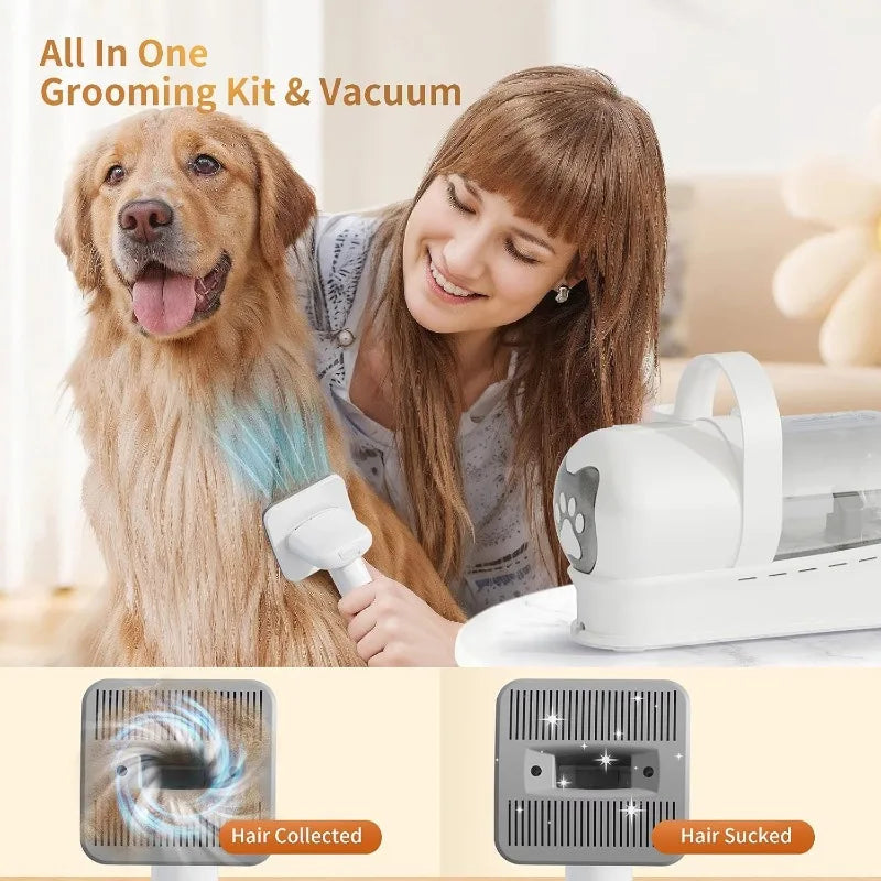 Vacuum with Pet Clipper Nail Grinder and 6 Grooming Tools