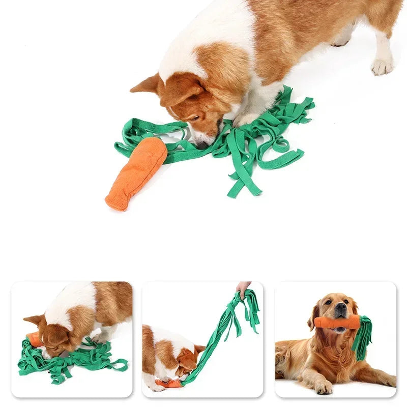Dog Sniffing Toys for Small Dog Carrot Shape Squeaky