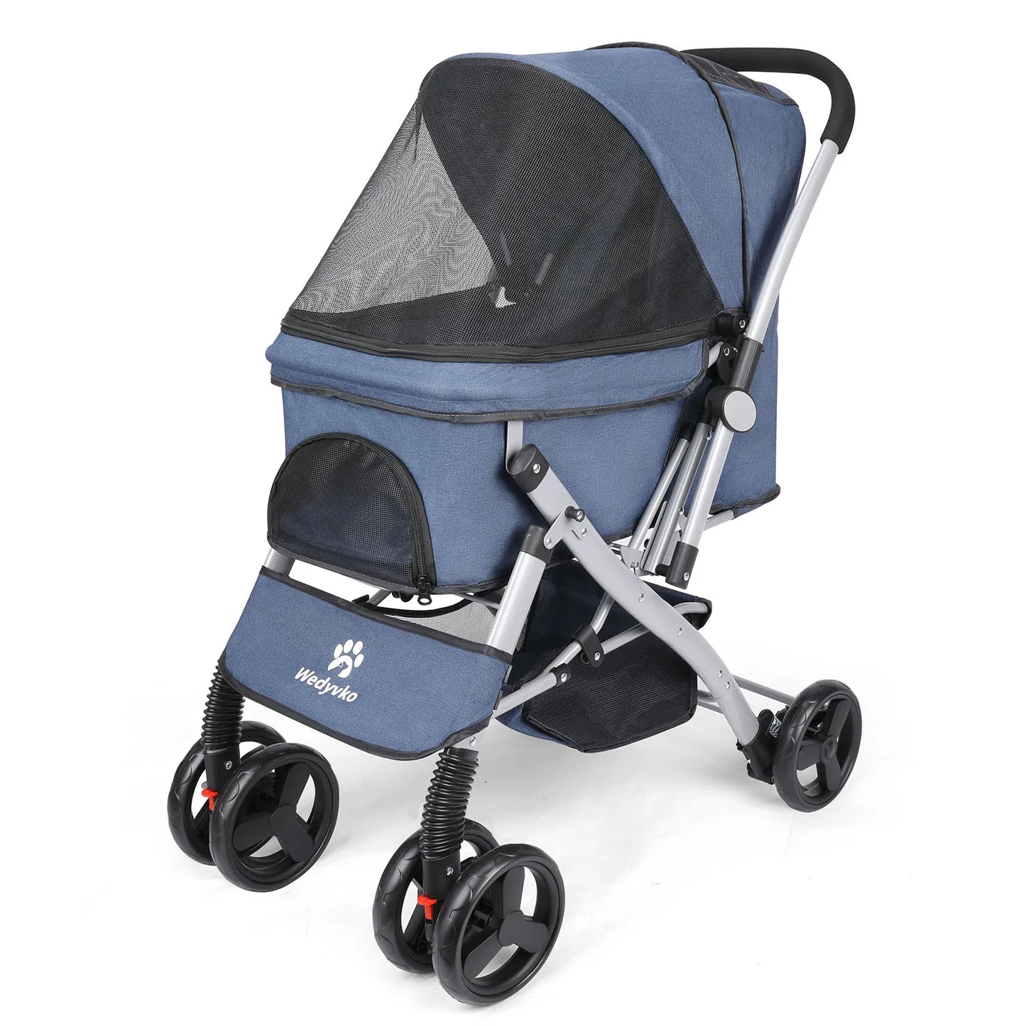 Foldable Cat Dog Stroller Detachable Easy Assembly Carrier
