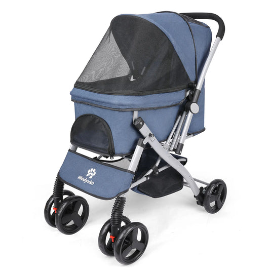 Foldable Cat Dog Stroller Detachable Easy Assembly Carrier