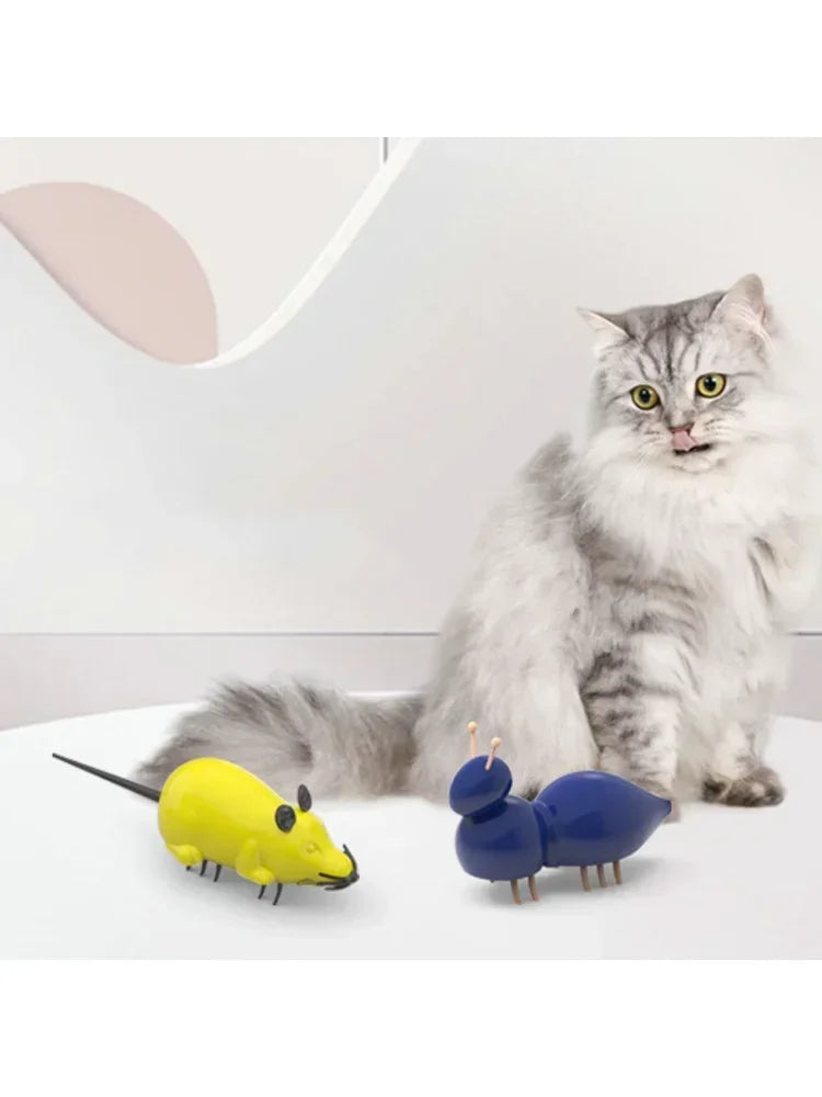 Cat Toy Electronic Remote Mouse Toys for Cats Interactive Teasing 360 Rotating Toy