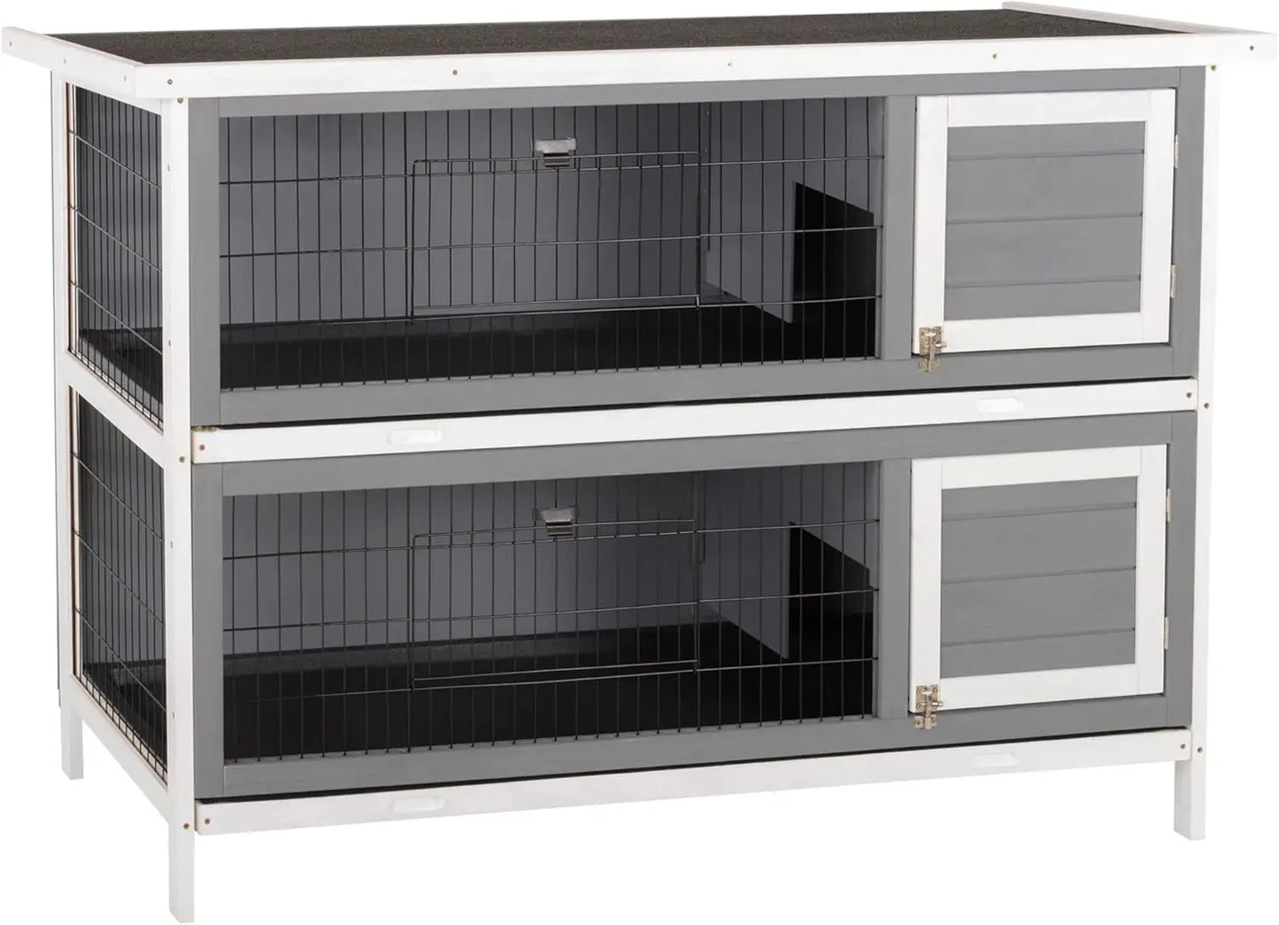 54 Inch 2 Story Large Rabbit Hutch Bunny Cage Wooden Pet House