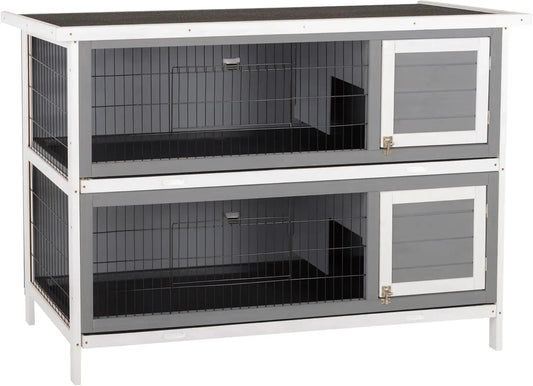 54 Inch 2 Story Large Rabbit Hutch Bunny Cage Wooden Pet House